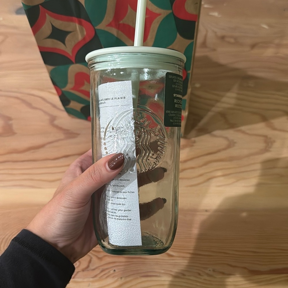 NWT Starbucks glass tumbler